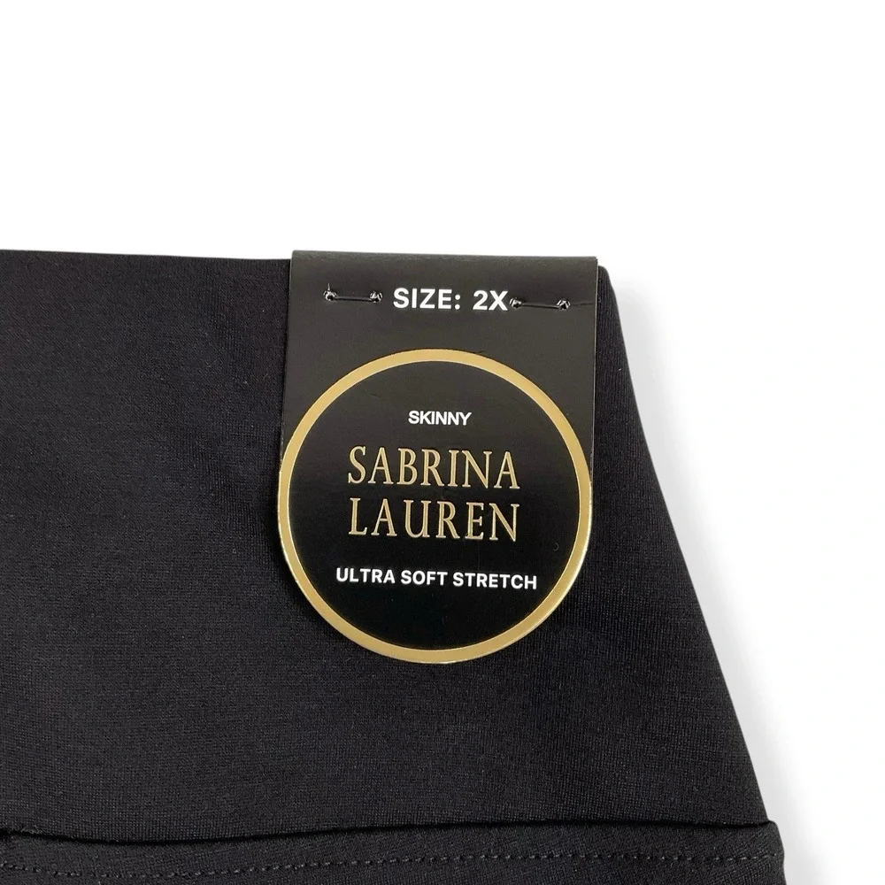 Sabrina Lauren Pants Women 2X Black Ponte Skinny Pull On Legging Ultra Soft NWT